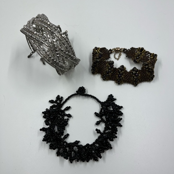 Beautiful Vintage Handmade Beaded Bracelet Lot of 3 - Picture 3 of 8